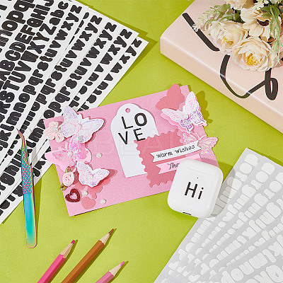 12 Sheets 2 Colors Letter A~Z PVC Waterproof Self-Adhesive Stickers STIC-GA0001-21-1