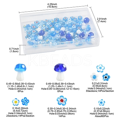 156Pcs 9 Styles Handmade Millefiori Glass Beads LAMP-FS0001-33-1