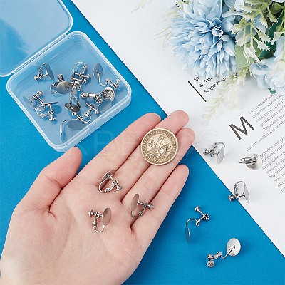 20Pcs 316 Stainless Steel Clip-on Earring Findings STAS-UN0053-54-1