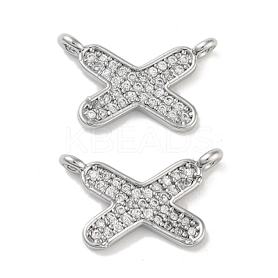 Brass Micro Pave Cubic Zirconia Charms KK-B102-07P-1