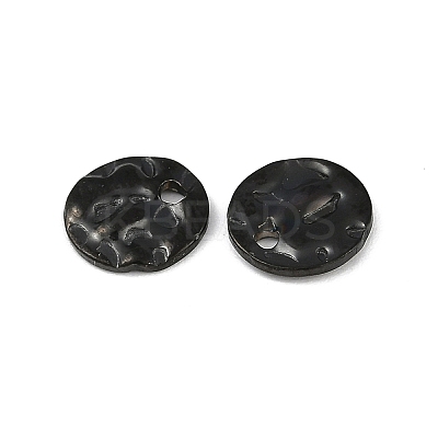 304 Stainless Steel Textured Disc Charms STAS-Q336-11A-B-1