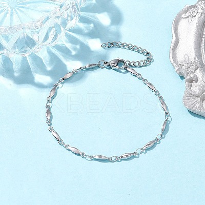 Non-Tarnish 304 Stainless Steel Oval Link Chain Bracelets for Women Men BJEW-JB10271-1