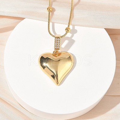 304 Stainless Steel Micro Pave Clear Cubic Zirconia Pendant Necklaces for Women LS-NJEW-Z103-01G-04-1