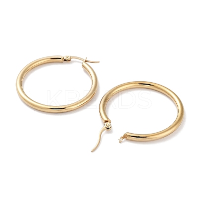 Ring 304 Stainless Steel Hoop Earrings for Women Men EJEW-B049-01D-G-1