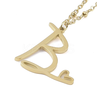 304 Stainless Steel Pendant Necklaces NJEW-H029-02G-B-1
