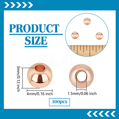 300Pcs Rack Plating Brass Spacer Beads KK-PH0012-43B-RG-1