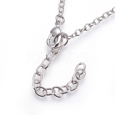 Brass Micro Pave Cubic Zirconia Pendant Necklaces NJEW-O105-01B-P-1