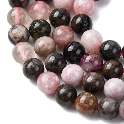 Natural Multicolor Tourmaline Beads Strands G-G446-6mm-03-1