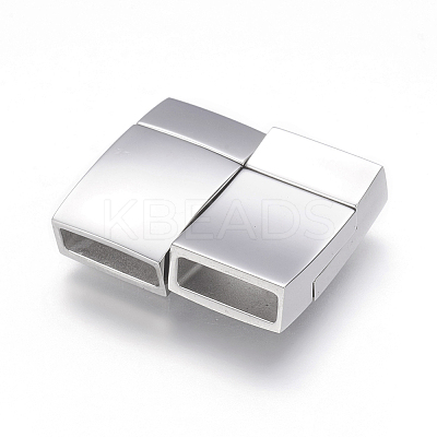 Tarnish Resistant 304 Stainless Steel Magnetic Clasps with Glue-in Ends LS-STAS-G143-75P-1