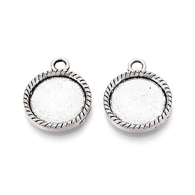 Tibetan Style Alloy Pendant Cabochon Settings PALLOY-N178-07AS-1