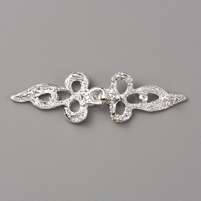Zinc Alloy Crystal Rhinestone Snap Lock Clasps LS-FIND-WH0008-21S-1