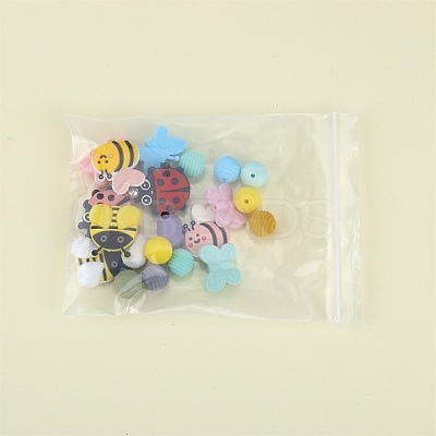 10Pcs 10 Styles Silicone Focal Beads SIL-SZ0002-29-1