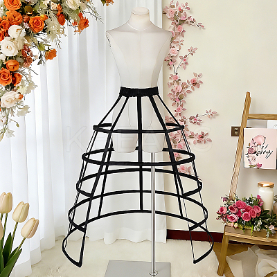 Polyester & Steel Wire Skirt 5 Hoop Petticoat for Wedding Dress Ball Gown DIY-WH0591-493B-1