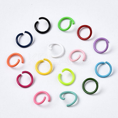 Spray Painted Iron Open Jump Rings IFIN-T017-04A-1