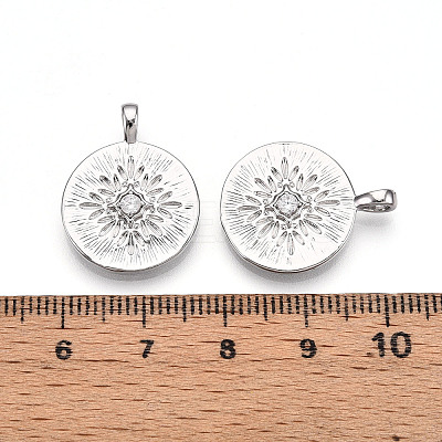 Brass Micro Pave Cubic Zirconia Pendants ZIRC-T016-19P-1