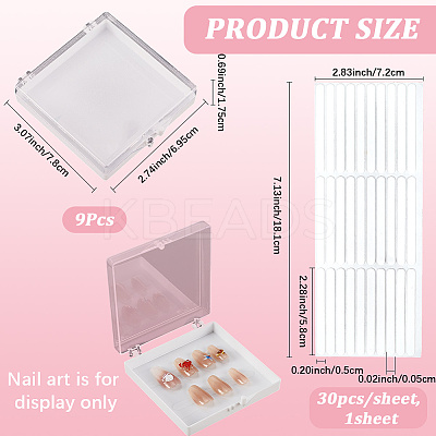 9Pcs Plastic Fake Nail Tips Storage Box CON-SP0001-15B-1