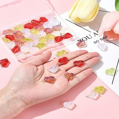 50Pcs Glass Connector Charms PALLOY-FZ00019-1