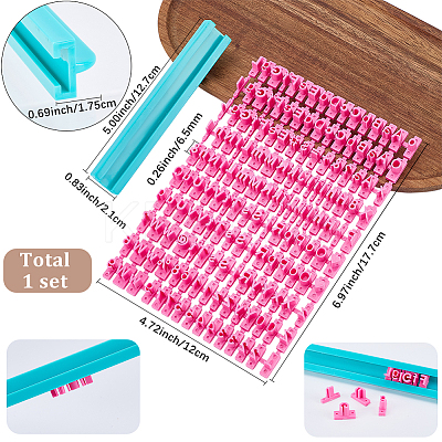 1 Bag Letters & Numbers PP Plastic Cookie Stamps DIY-SC0033-91-1