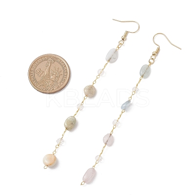 Handmade Natural Morganite Beaded Chains Earring & Necklaces Sets SJEW-JS01342-01-1