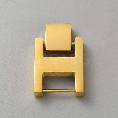 Rectangle Stainless Steel Watch Band Clasps STAS-WH0048-08C-G-1