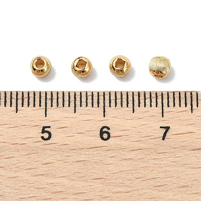 SHEGRACE Brass Textured Round Beads XGRPCU658-297G-1