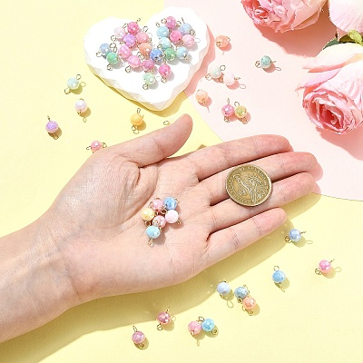 50Pcs Glass Pendants PALLOY-YW00103-1