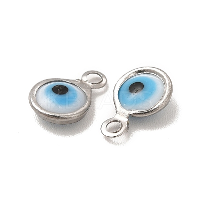 304 Stainless Steel with Glass Enamel Charms STAS-G305-10P-1