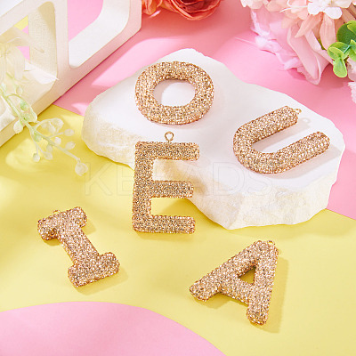 5Pcs 5 Styles Handmade Polymer Clay Rhinestone Big Pendants FIND-BT0001-39A-1