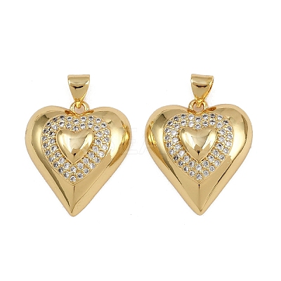 Brass Micro Pave Clear Cubic Zirconia Pendants ZIRC-I367-13G-01-1