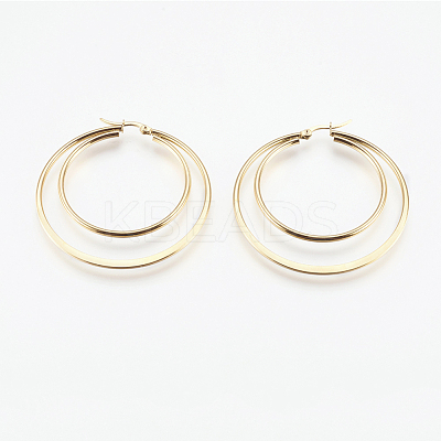 201 Stainless Steel Hoop Earrings EJEW-I213-B-01G-1