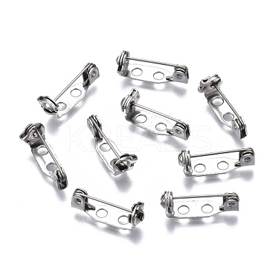 Tarnish Resistant 201 Stainless Steel Brooch Pin Back Safety Catch Bar Pins STAS-S117-022A-1