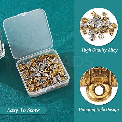 100Pcs 20 Style Tibetan Style Alloy Tube Bails TIBEB-TA0001-27-1