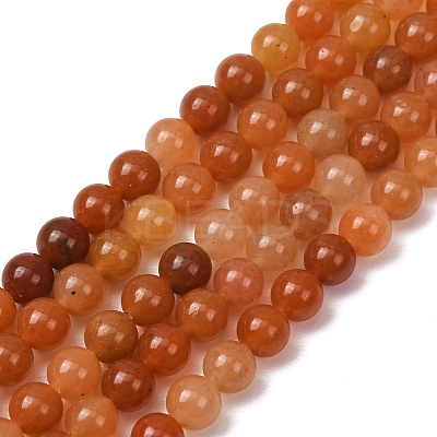 Natural Red Aventurine Bead Strands G-P257-02-6mm-1