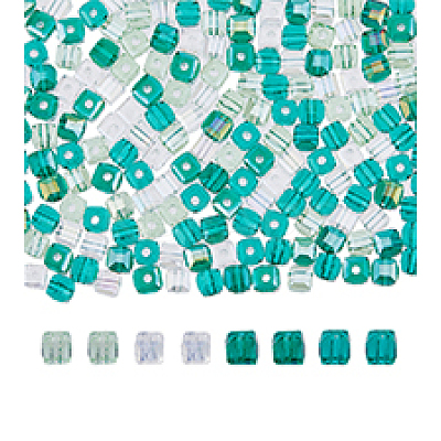 4 Strand 4 Color Transparent Electroplate Glass Beads Strands EGLA-DC0001-07B-1