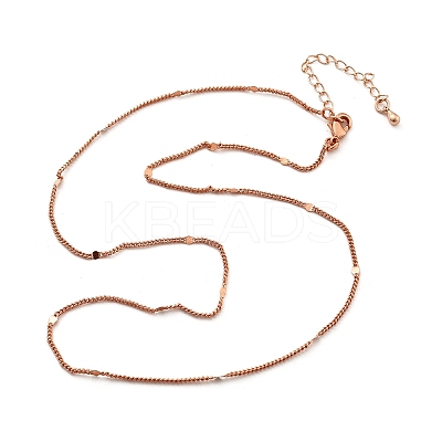Brass Curb Chains Necklaces for Women NJEW-D302-18RG-1