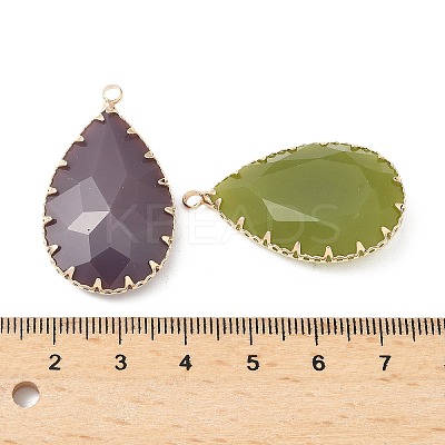 Brass Glass Pendants KK-S532-03KCG-1