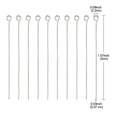 304 Stainless Steel Eye Pins STAS-YW0001-86-1