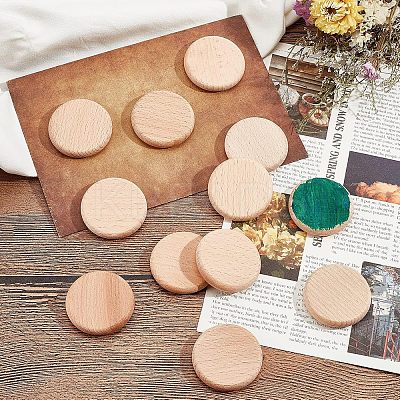 Unfinished Wooden Discs WOOD-WH0030-13-1