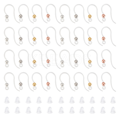 120Pcs 4 Color Eco-Friendly Plastic Earring Hooks STAS-DC0004-39-1
