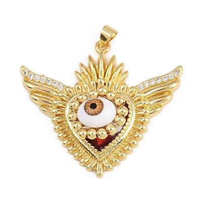 Brass Micro Pave Cubic Zirconia Enamel Pendants KK-L244-05G-02-1