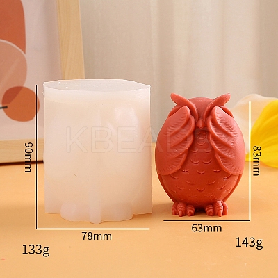 3D No Seeing Owl Scented Candle Silicone Molds PW-WG85163-02-1