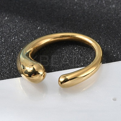 Ion Plating(IP) 304 Stainless Steel Cuff Rings RJEW-R133-011G-1
