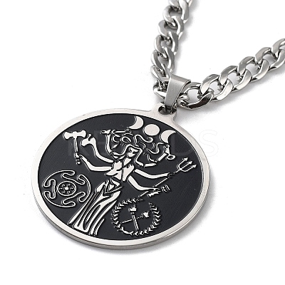 201 Stainless Steel Enamel Pendant Necklace LS-NJEW-K253-20P-1