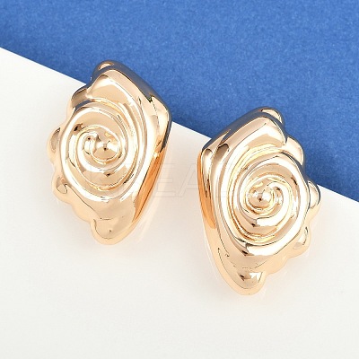 Brass Stud Earrings EJEW-H168-04G-1