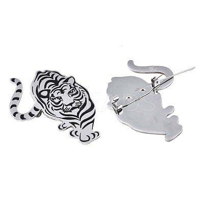 201 Stainless Steel Tiger Lapel Pin JEWB-N007-119P-1