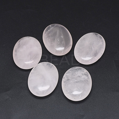 Natural Rose Quartz Oval Palm Stone G-P415-57-1