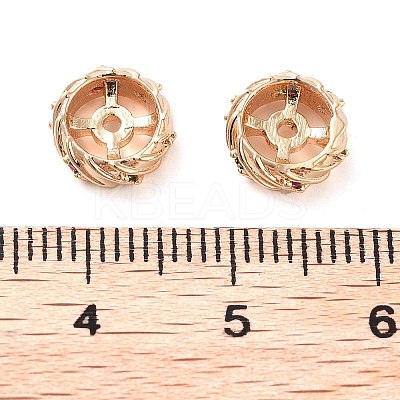 Brass Micro Pave Clear Cubic Zirconia Beads KK-U028-22G-1