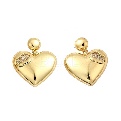 Rack Plating Brass Micro Pave Clear Cubic Zirconia Dangle Earrrings EJEW-L097-27G-1