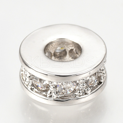 Brass Micro Pave Cubic Zirconia Beads ZIRC-Q013-137P-1