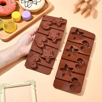 2Pcs Heart & Star DIY Food Grade Silicone Molds SIL-CJ0002-17-1